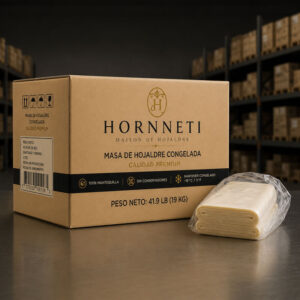 Caja y paquete de masa de hojaldre congelada Hornneti