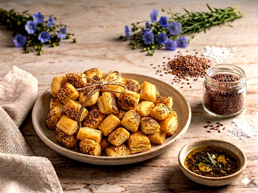 Palitos Salados de queso con linaza.